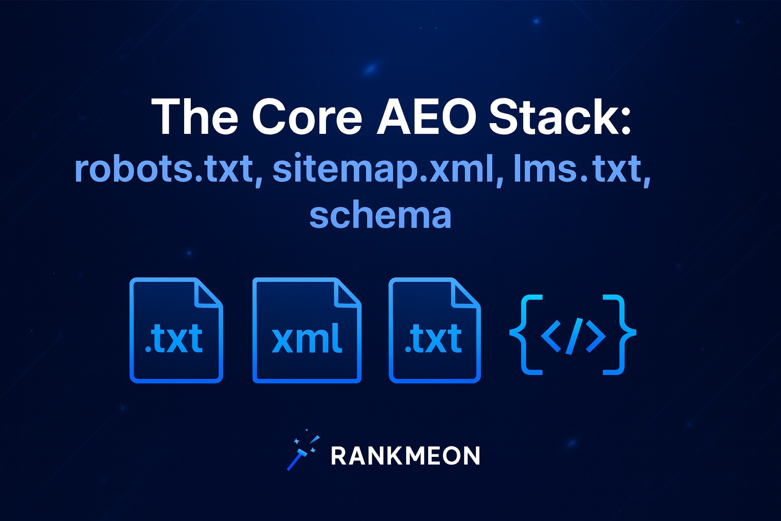 The Core AEO Stack: robots.txt, sitemap.xml, llms.txt, schema